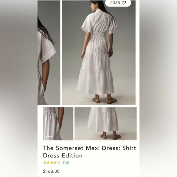 Anthropologie Sumerset Maxi Shirt Dress Edition in white, size large - Picture 2 of 9